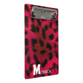 Hot Pink Leopard Print Faux Mini Klemmbrett (Schrägansicht)