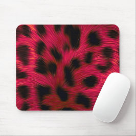 Hot Pink Leopard Print Faux Mousepad