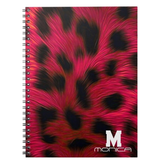 Hot Pink Leopard Print Faux Notizblock (Vorderseite)