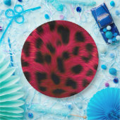 Hot Pink Leopard Print Faux Pappteller (Party)