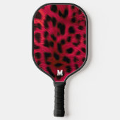 Hot Pink Leopard Print Faux Pickleball Schläger (Rückseite)