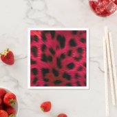 Hot Pink Leopard Print Faux Serviette (Beispiel)