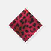 Hot Pink Leopard Print Faux Serviette (Ecke)