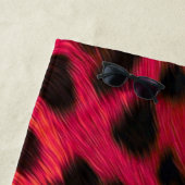 Hot Pink Leopard Print Faux Strandtuch (Beispiel)