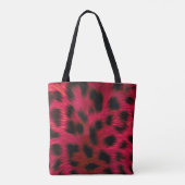 Hot Pink Leopard Print Faux Tasche (Rückseite)