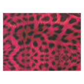 Hot Pink Leopard Print Faux Tischdecke (Vorderseite (Horizontal))
