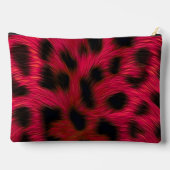 Hot Pink Leopard Print Faux Zubehörtasche (Rückseite)