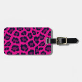 Hot Pink Leopard Print Luggard Tag Gepäckanhänger (Vorderseite horizontal)