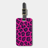Hot Pink Leopard Print Luggard Tag Gepäckanhänger (Vorderseite vertikal)
