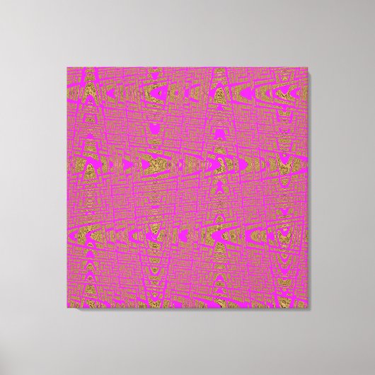 Hot Pink Leopard Print Modern Abstrakt Wave Leinwanddruck (Vorderseite)