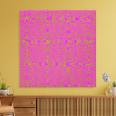 Hot Pink Leopard Print Modern Abstrakt Wave Leinwanddruck (Insitu (Wohnzimmer))