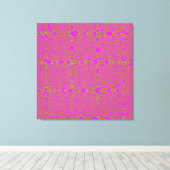 Hot Pink Leopard Print Modern Abstrakt Wave Leinwanddruck (Insitu (Holzboden))