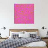 Hot Pink Leopard Print Modern Abstrakt Wave Leinwanddruck (Insitu (Schlafzimmer))