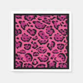 Hot Pink Leopard Print Paper Napkin Serviette (Vorderseite)