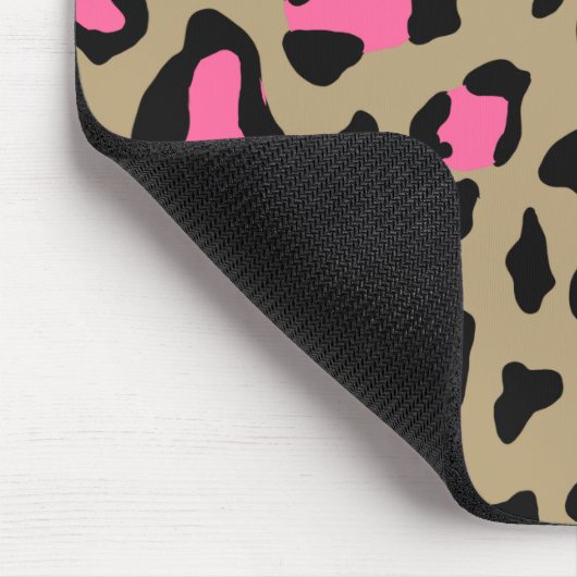 Hot Pink Leopard Print Personalized Mousepad (Ecke)