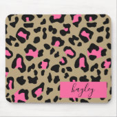 Hot Pink Leopard Print Personalized Mousepad (Vorne)