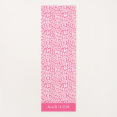 Hot Pink Leopard Print Personalized Yogamatte (Vorderseite)