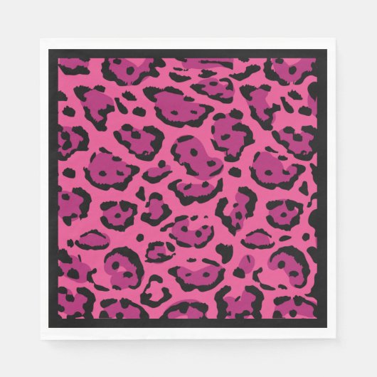 Hot Pink Leopard Printessin Serviette (Vorderseite)