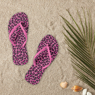 Hot Pink Leopard Spots Badesandalen