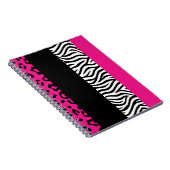 Hot Pink Leopard und Zebra Animal Print Notizblock (Rechte Seite)