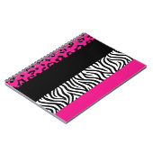 Hot Pink Leopard und Zebra Animal Print Notizblock (Linke Seite)