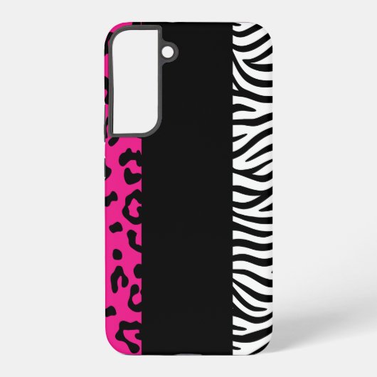 Hot Pink Leopard und Zebra Animal Print Samsung Galaxy Hülle (Rückseite)