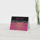 Hot Pink Leopard Vielen Dank Karten (Vorderseite)