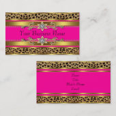 Hot-Pink-Leopard-Visitenkarten Visitenkarte (Vorne/Hinten)