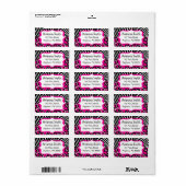 Hot Pink Leopard Zebra Print Address Labels Adressaufkleber (Vorne)