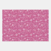 Hot Pink Liebe Bug Insect Illustration Muster Geschenkpapier Set (Vorderseite 2)