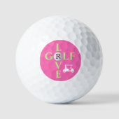 Hot Pink Liebe Golf Monogram Golf Ball (Vorderseite)