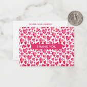 Hot Pink Liebe Herzlichen Dank Mitteilungskarte (Vorderseite/Rückseite Beispiel)