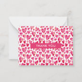 Hot Pink Liebe Herzlichen Dank Mitteilungskarte (Vorderseite)