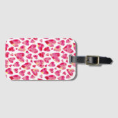 Hot Pink Liebe Herzmuster Gepäckanhänger (Vorderseite (Horizontal))