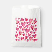Hot Pink Liebe Herzmuster Geschenktütchen (Vorderseite)