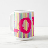 Hot Pink-LIEBE Kaffeetasse (Vorderseite Links)