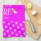 Hot Pink | LIEBE LEBT HIER | Stilvoll anpassbar Geschirrtuch (Viertel Falte)