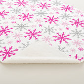 Hot Pink, Light Pink und Silver Glitzer Schneefloc Sherpadecke (3/4)