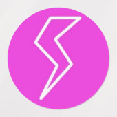 Hot Pink Lightning Bolt Electric Etiketten (Design 1)