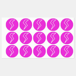 Hot Pink Lightning Bolt Electric Etiketten