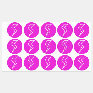 Hot Pink Lightning Bolt Electric Etiketten
