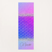 Hot Pink Lila Mermaid Scales Glittery Bling