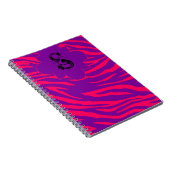 Hot Pink Lila Zebra Print Animal Spiral Notebook Notizblock (Rechte Seite)