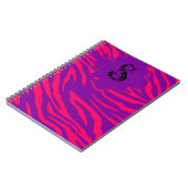 Hot Pink Lila Zebra Print Animal Spiral Notebook Notizblock (Linke Seite)