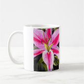 Hot Pink Lilie Blume Aquarell Pop Blume Kaffeetasse (Links)