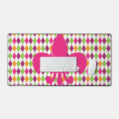 Hot Pink Lilie Diamond Pattern Schreibtischunterlage (Tastatur & Maus)