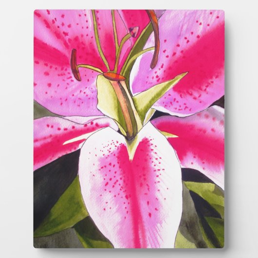 Hot Pink Lily Teneriffa Pop Blume Fotoplatte (Vorderseite)