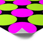 Hot Pink & Lime Green Polka Dots Poster (Ecke)