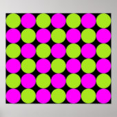 Hot Pink & Lime Green Polka Dots Poster (Vorne)