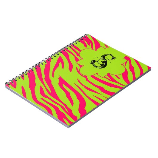 Hot Pink Limon Zebra Print Animal Spiral Notebook Notizblock (Linke Seite)